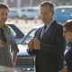 Fleck and Boden talking with that dastardly Skrull Talos, played by Ben Mendelsohn.